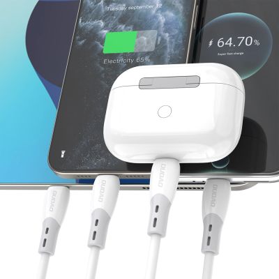 10. Kabel Dudao L25SC 60 W USB-C - USB-C z miękkim silikonowym oplotem 2 m - biały