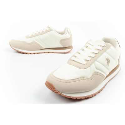 8. U.S Polo Assn buty sportowe sneakersy damskie modne wygodne ecru