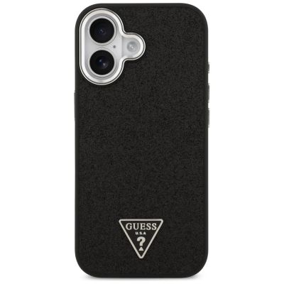 3. Etui Guess Glitter Triangle Logo MagSafe do iPhone 17 - czarne