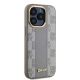 4. Etui DKNY Leather Checkered Mono Pattern MagSafe na iPhone 15 Pro - beżowe