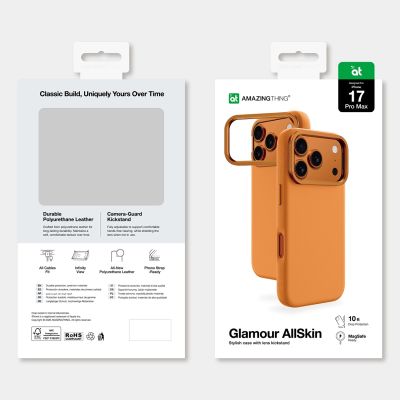 7. Etui AMAZINGTHING Glamour na iPhone 17 Pro - pomarańczowe