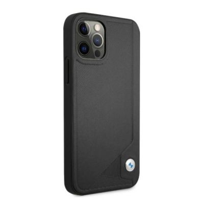 4. Etui BMW Leather Deboss na iPhone 12 Pro Max - czarne