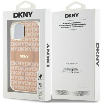 8. Etui DKNY IML Mono & Stripe MagSafe na iPhone 15 / 14 / 13 - różowe