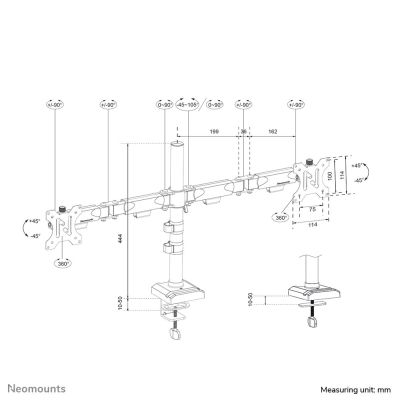 18. Uchwyt do monitora na biurko / Dual DS60-600BL2 NEOMOUNTS