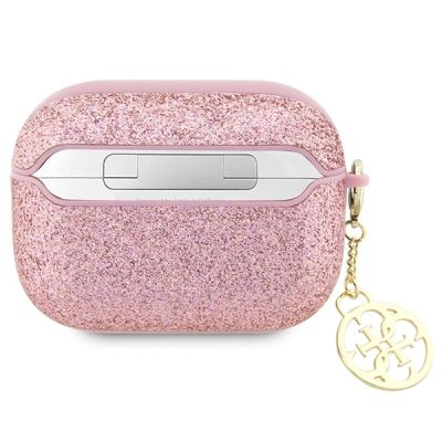 2. Etui Guess Glitter Flake 4G Charm na AirPods Pro 2 - różowe