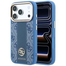 Etui Guess 4G with Stripe Round and Classic Logos MagSafe na iPhone 17 Pro / 18 Pro - niebieskie