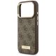 6. Etui Guess 4G Logo Plate MagSafe na iPhone 17 Pro - brązowe
