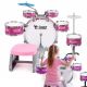 SUPRIMO K-DRUMS 3 różowa perkusja dla dzieci zesta