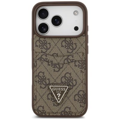 3. Etui Guess 4G nauble Card Triange na iPhone 18 Pro / 17 Pro - brązowe