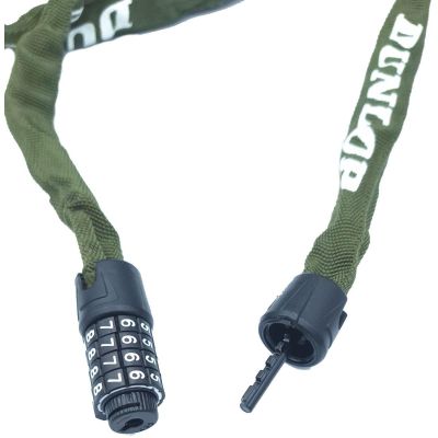 7. ZAPIĘCIE ROWEROWE DUNLOP ŁAŃCUCH NA SZYFR DŁ.120CM - KHAKY