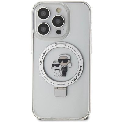 3. Etui Karl Lagerfeld Ring Stand Karl&Choupettte MagSafe do iPhone 14 Pro - białe