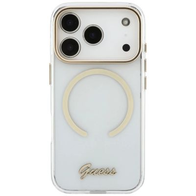 3. Etui Guess IML Script Metal MagSafe na iPhone 18 Pro Max / 17 Pro Max - przezroczyste