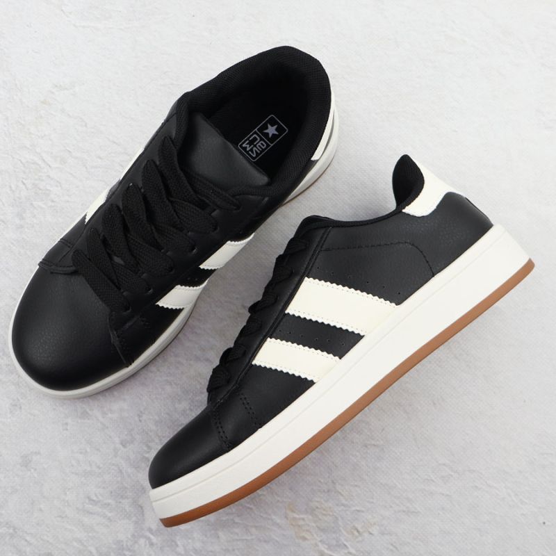 4. Półbuty sportowe damskie czarne NEWS 8233