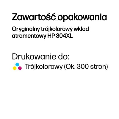 19. HP Oryginalny trójkolorowy wkład atramentowy 304XL
