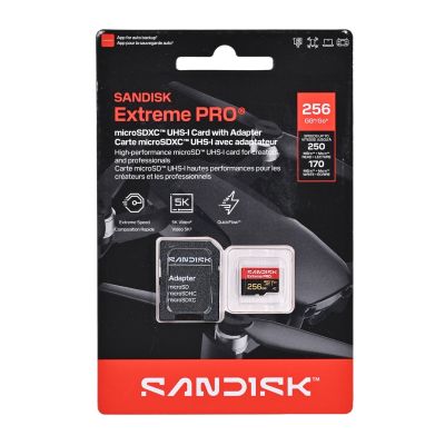 2. Sandisk Extreme Pro microSD UHS-I 256GB MicroSD 250MB/s(R) / 170MB/s(W)
