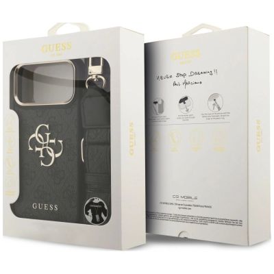 9. Etui Guess 4G Big 4G Classic Logo Big Strap Metal Buttons na iPhone 18 Pro / 17 Pro - czarne