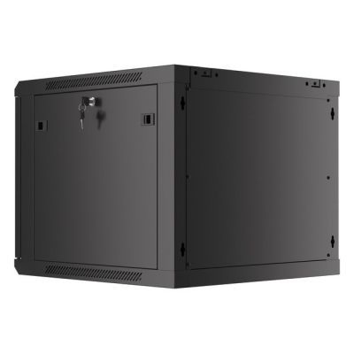 6. LANBERG SZAFA WISZĄCA RACK 19" 9U 600X600 DRZWI METALOWE CZARNA (FLAT PACK) WF01-6609-00B