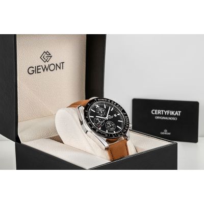 8. Zegarek Męski Giewont Chronograph Sapphire Brązowo Czarny GW8720-A1