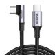 2. Kabel Ugreen US334 70645 USB-C (kątowy) / USB-C (prosty) 100W PD 2m - czarny