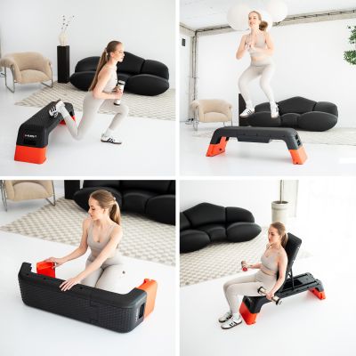 6. AS009 PRO STEP DO AEROBIKU REGULOWANY Z FUNKCJĄ ŁAWKI COMMERCIAL HMS