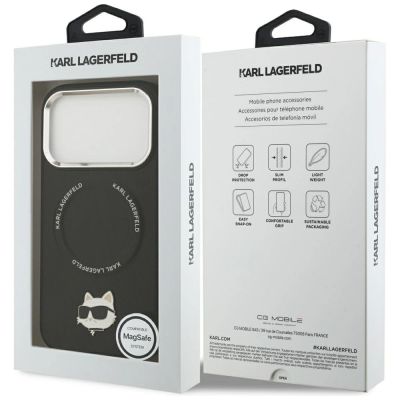 8. Etui Karl Lagerfeld Choupette Pin MagSafe do iPhone 17 Pro Max - czarne
