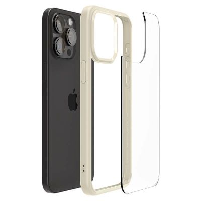 13. Etui Spigen Crystal Hybrid na iPhone 15 Pro Max - przezroczysto-beżowe