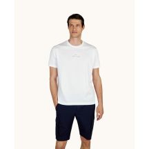 Paul&Shark T-shirt bawełniany męski biało-złoty 99311008-10E - klasyczny krój, logo