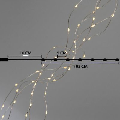 4. LAMPKI DRUCIKI NA BATERIE GIRLANDA 40 LED CIEPŁY BIAŁY (R)