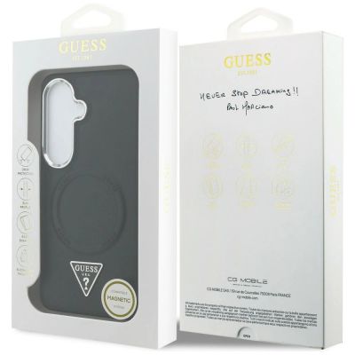 8. Etui Guess Embossed Ring Triangle Logo MagSafe na Samsung Galaxy S26 - czarne