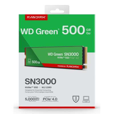 7. Dysk SSD WD Green SN3000 500GB M.2 NVMe WDS500G4G0E