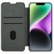 3. Nillkin Qin Cloth Pro Case etui do iPhone 14 Plus osłona na aparat kabura pokrowiec obudowa z klapką szary