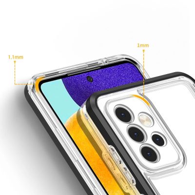 4. Clear 3in1 etui do Samsung Galaxy A73 żelowy pokrowiec z ramką czarny