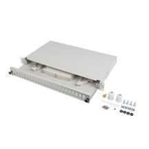Przełącznica światłowodowa LANBERG 24xSC duplex / 24xLC quad RACK 19" 1U szara + akcesoria