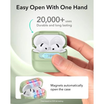 4. Etui ESR Pulse HaloLock MagSafe na Apple AirPods 4 / 5 - jasnozielone