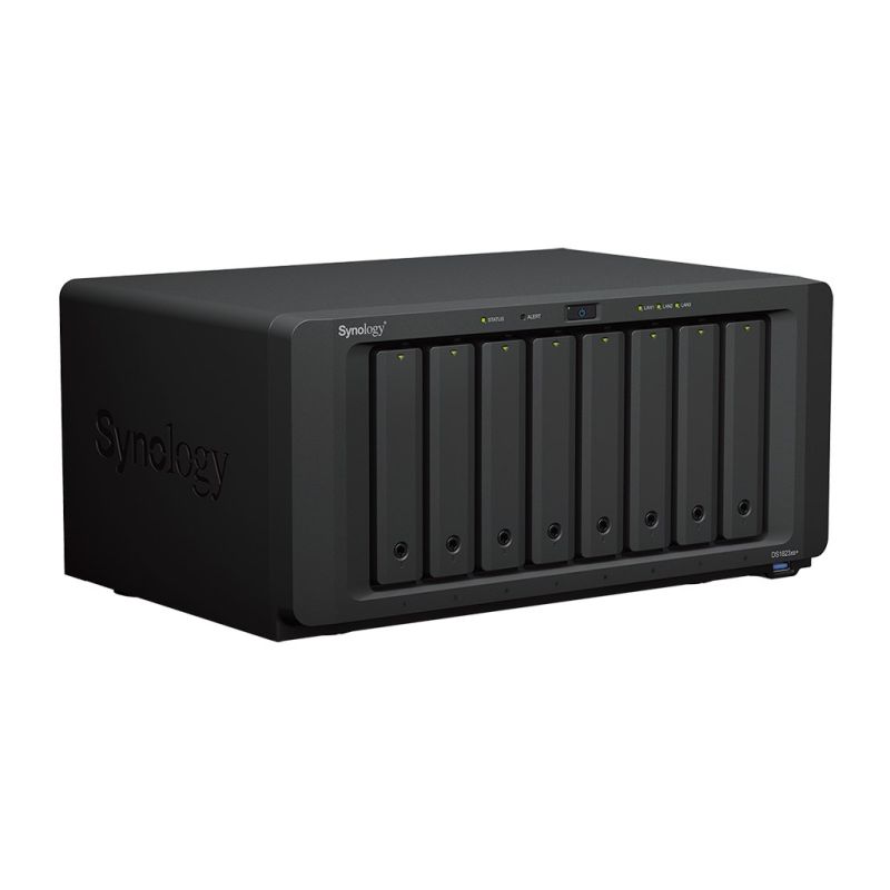 7. NAS Synology DS1823xs+; Tower; 8x (3.5" SATA HDD/2.5" SATA SSD); AMD Ryzen V1780B, 8 GB DDR4 ECC SODIMM (max. 32GB), 2x 1GbE RJ-45, 1x 10GbE RJ-45
