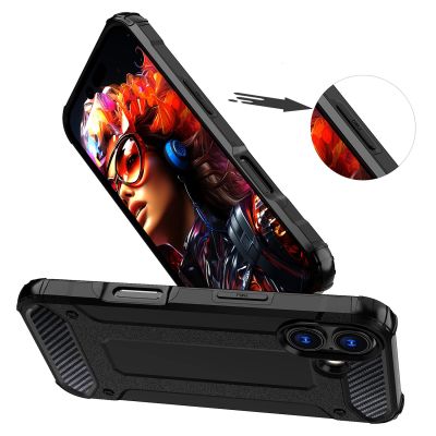 5. Etui Hybrid Armor na iPhone 17 pancerne - czarne