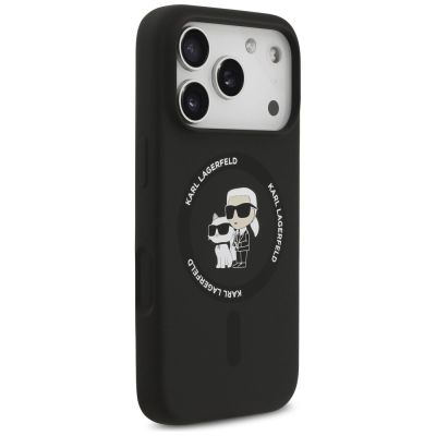 4. Etui Karl Lagerfeld Silicone Karl&Choupette Ring MagSafe do iPhone 17 Pro Max - czarne