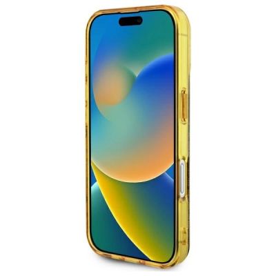 5. Etui Guess IML Peony On 4G Background MagSafe na iPhone 16 - brązowe