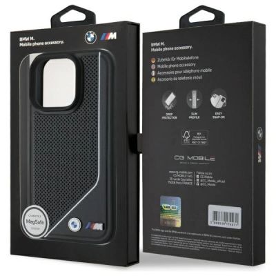 8. Etui BMW M Perforated Twisted Line MagSafe na iPhone 16 Pro - czarne