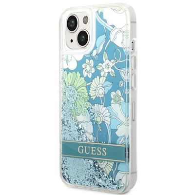 2. Etui Guess Flower Liquid Glitter na iPhone 14 - zielone