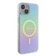 4. Etui Guess IML Iridescent MagSafe do iPhone 15 Plus - turkusowe