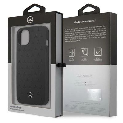 8. Etui Mercedes Leather Stars Pattern na iPhone 13 mini - czarne