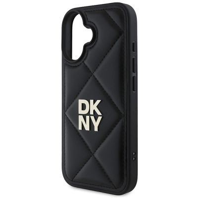 6. Etui DKNY Quilted Stack Logo na iPhone 16 - czarne