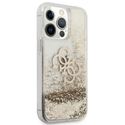 4. Etui Guess 4G Big Liquid Glitter na iPhone 13 Pro Max 6,7" - złote