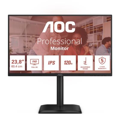 2. AOC 24E4U monitor komputerowy 60,5 cm (23.8") 1920 x 1080 px Full HD LED Czarny