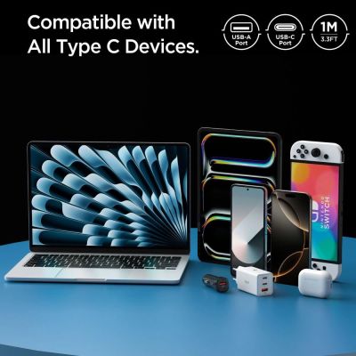 8. Kabel Spigen EB6010AC USB-A / USB-C 60W 100 cm - biały