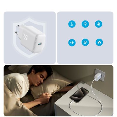 10. Ładowarka Joyroom JR-TCF24 sieciowa USB-C PD 30W QC SFC - biała