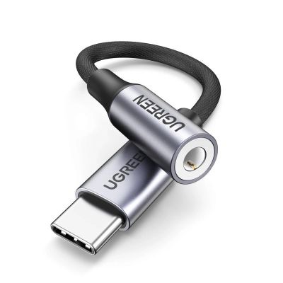3. Adapter Ugreen AV161 do słuchawek mini jack 3,5 mm (żeński) / USB-C (męski) 10 cm - czarny