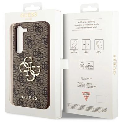 8. Etui Guess 4G Big Metal Logo na Samsung Galaxy S23 - brązowe