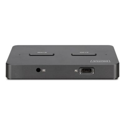28. Stacja dokująca USB-C 3.2 Gen2 dla dysków SSD M.2 Duo NVMe oraz SATA (max. 2x 4 TB) z czytnikiem kart SD-Express 7.1 (max. 2 TB), czarna